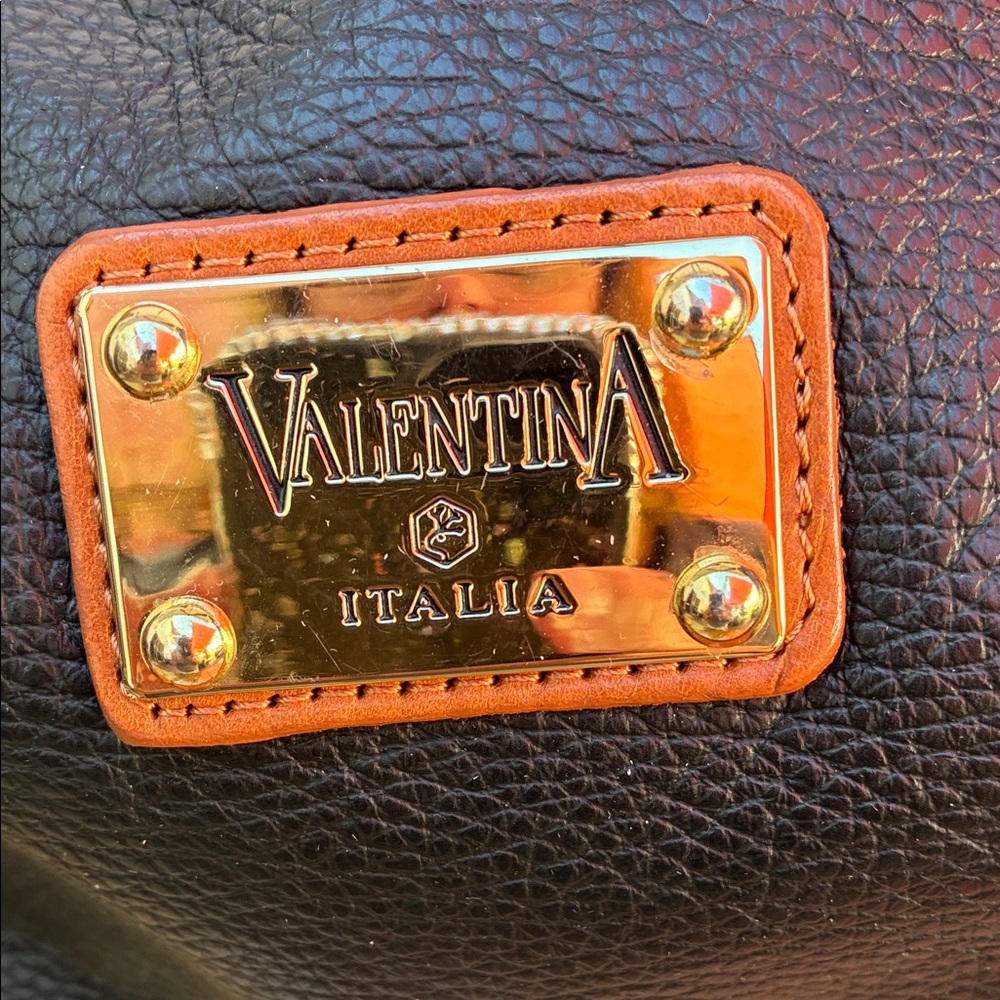 Valentino Black and Brown Leather Shoulder Bag - Picture 2 of 9